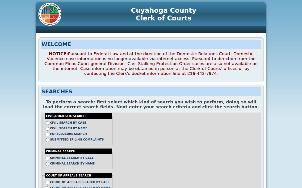 Mayfield Heights residents directory Cuyahoga court docket search