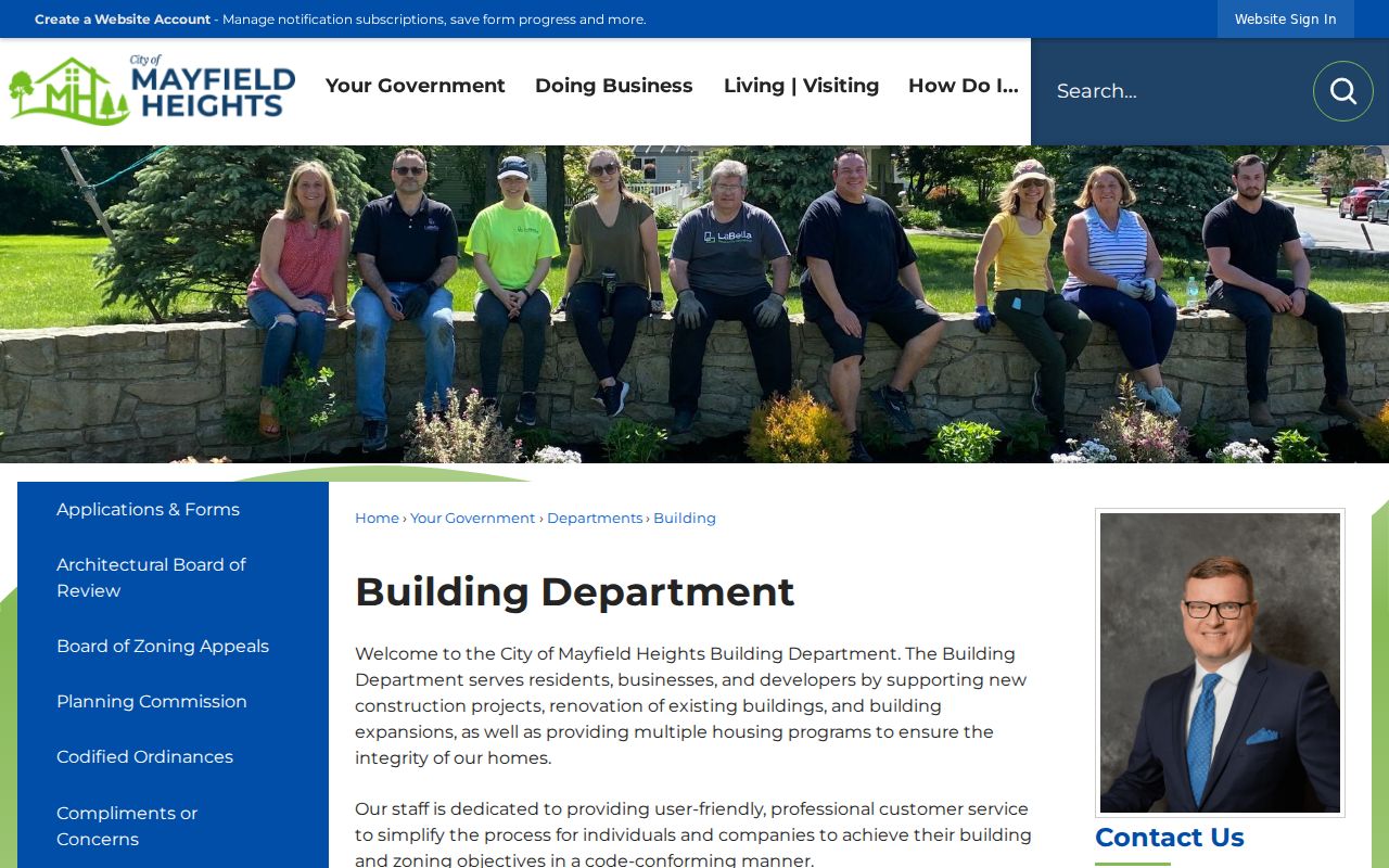 Mayfield Heights residents directory Building Department records