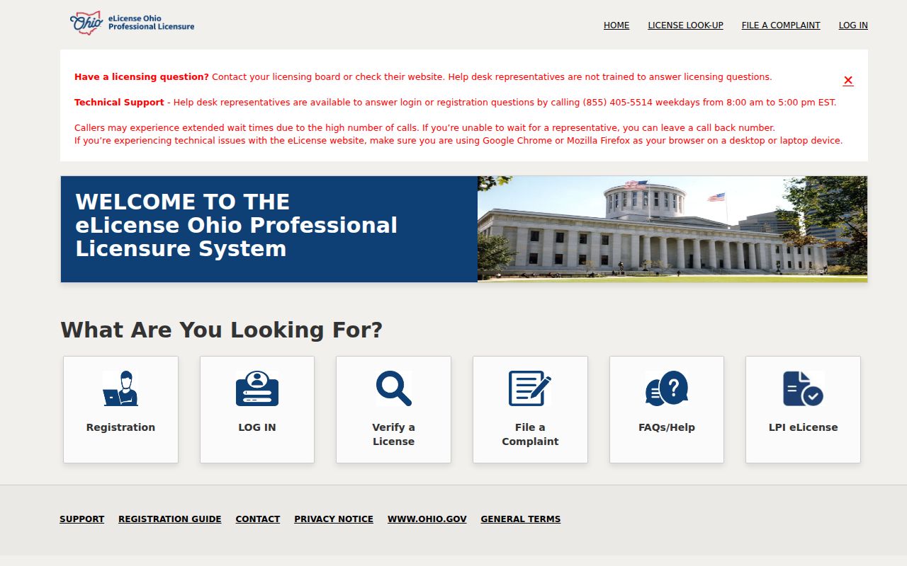 Mayfield Heights resident lookup Ohio eLicense search