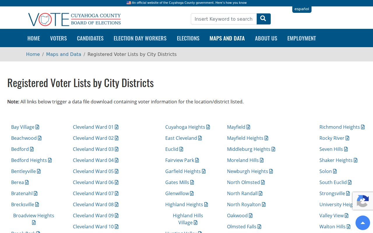 Mayfield Heights ZIP code directory Board of Elections city district data