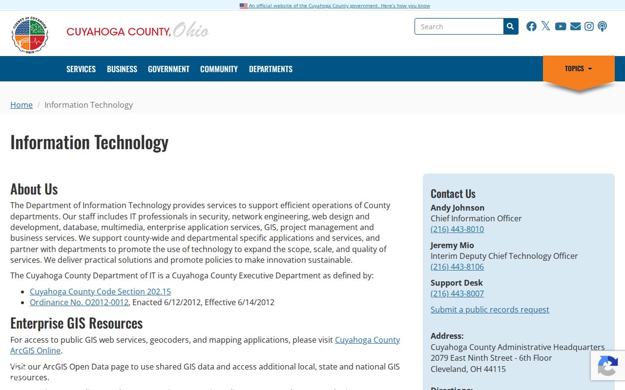 Mayfield Heights ZIP code directory Cuyahoga County GIS resources